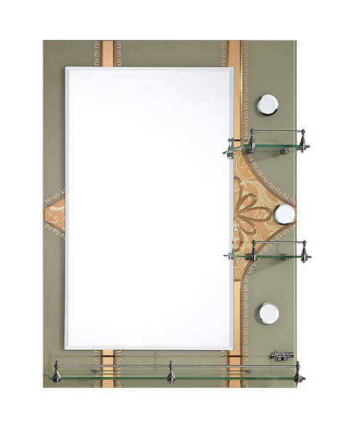 Oglindă argintie HD fără cupru sau oglindă din aluminiu, despărțitor din sticlă, oglindă decalcomania, 4MM, 5MM, promoție caldă Baie în stil modern Cameră de duș de lux Oglindă simplă Oglindă tradițională cu raft JH-2018-6